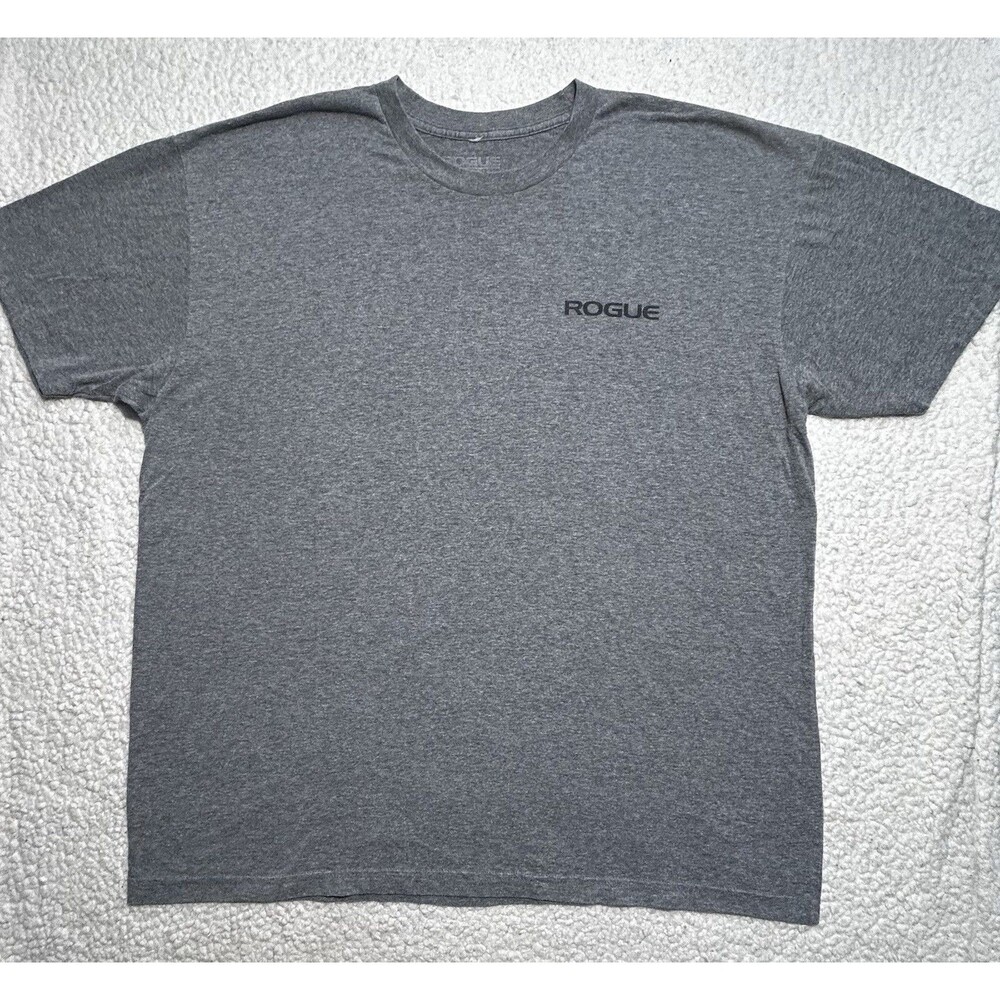 Rogue Fitness Men Shirt Size 2XL Gray Zeus Lightning Bolt Gym Graphic Tee